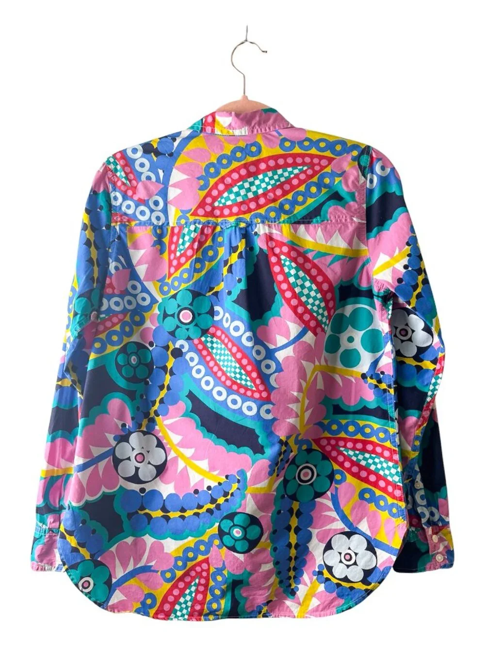 J.Crew Classic-fit Boy Button Up Shirt Cotton Ratti® Kaleidoscope Women's Size 6
